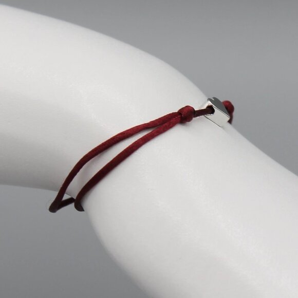 Jewelry heart burgundy silver string bracelet adjustable fashion delicate brand - Picture 7 of 7